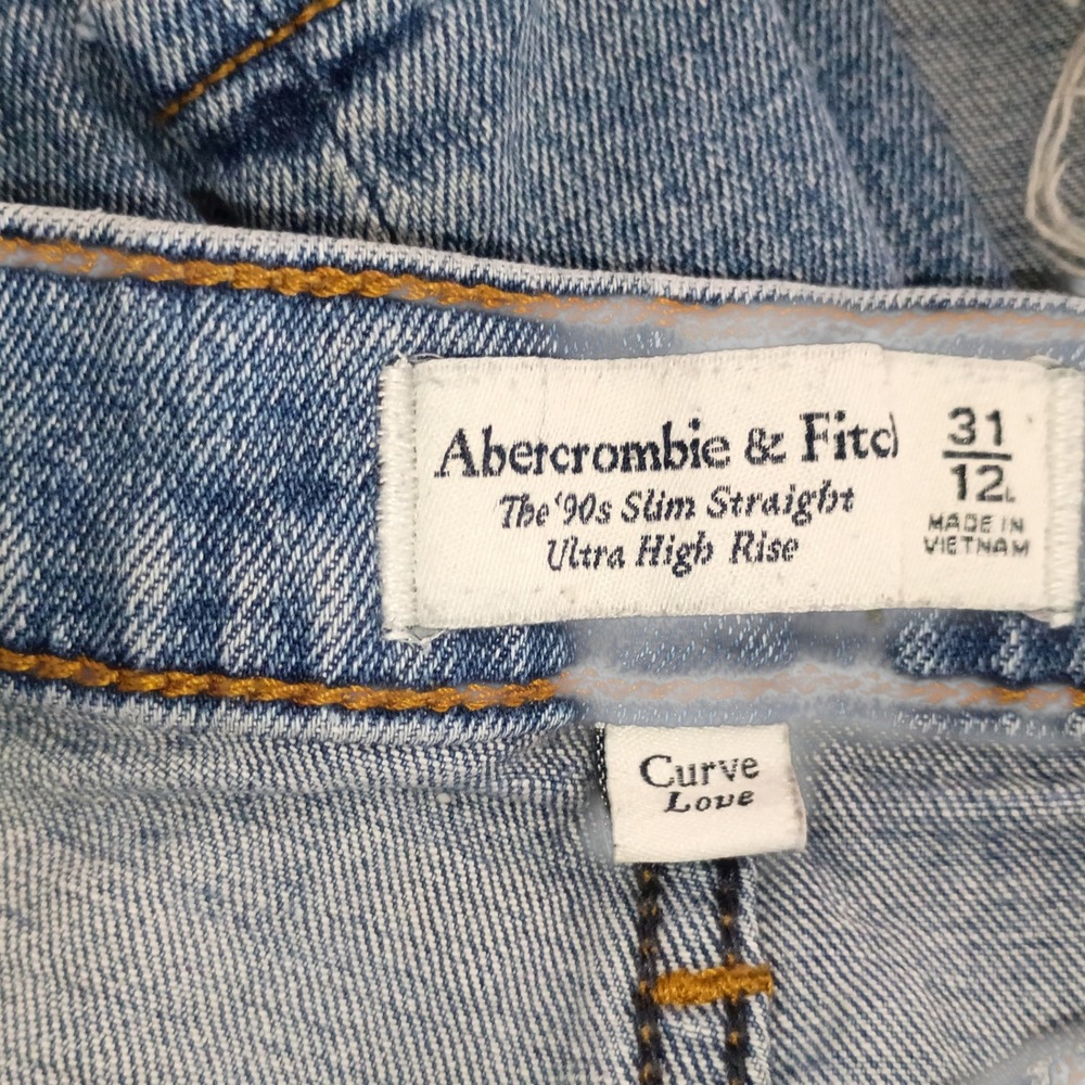 Abercrombie & Fitch Blue Straight Leg Jeans - Picture 6 of 8